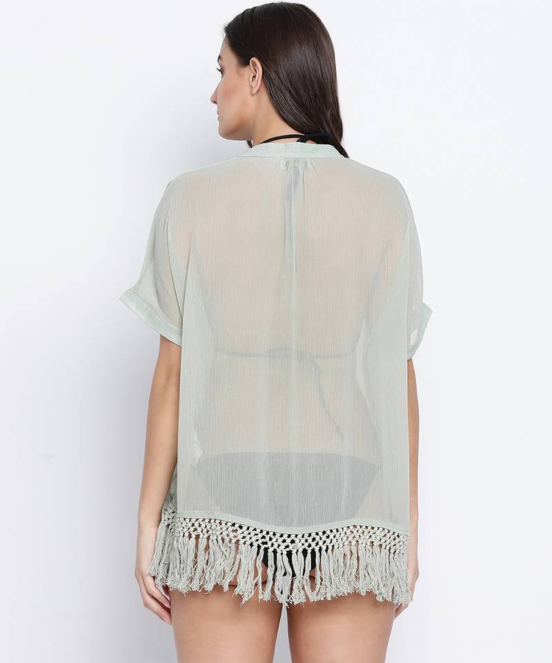 Verdant fluid  Green beachwear dress