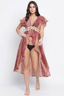 Charmilistic laced up women beachwear Dress