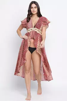 Charmilistic laced up women beachwear Dress