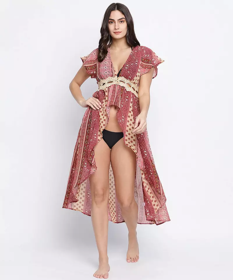 Charmilistic laced up women beachwear Dress