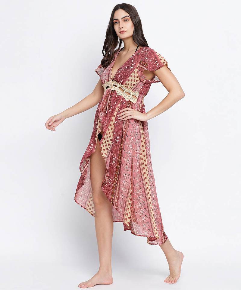 Charmilistic laced up women beachwear Dress