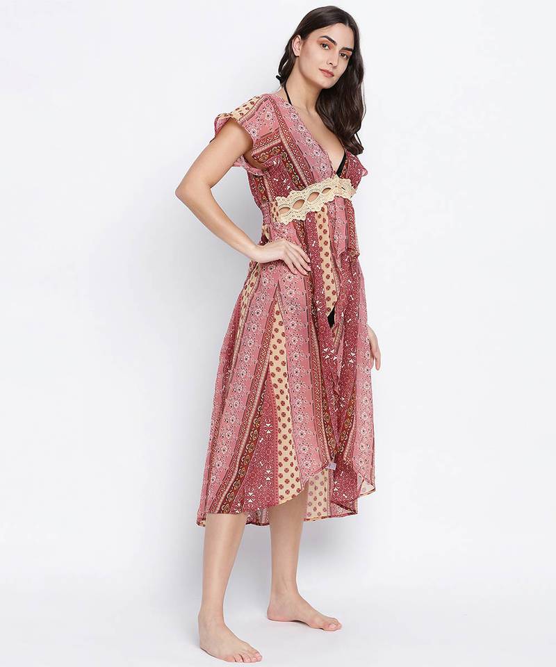 Charmilistic laced up women beachwear Dress