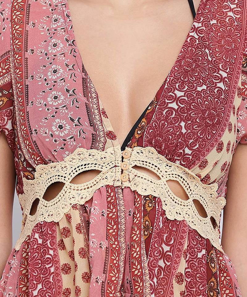 Charmilistic laced up women beachwear Dress