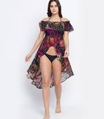 Fusion majestic multicolor printed  women beachwear Dress