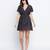 Galaxy black Flower Mesh  tie knot women beach dress