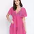Stardust Flower Mesh pink tie knotted women beachdress