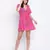 Stardust Flower Mesh pink tie knotted women beachdress
