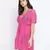 Stardust Flower Mesh pink tie knotted women beachdress