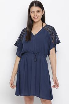 Combel solid blue becahwear kaftan