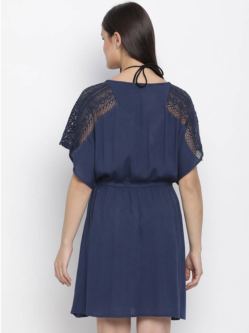 Combel solid blue becahwear kaftan