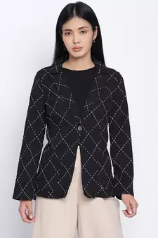 Smasher fling black  check pattern women blazer jacket