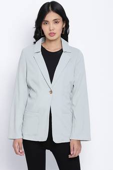 Hot stuff  solid sage green women blazer  jacket