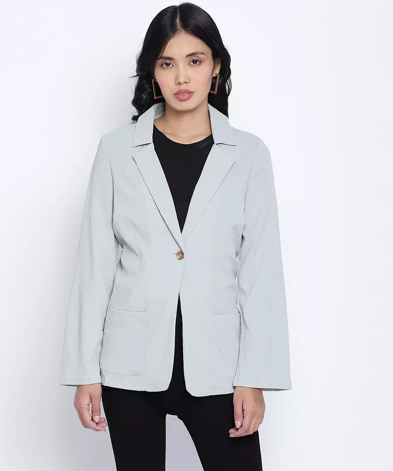 Hot stuff  solid sage green women blazer  jacket