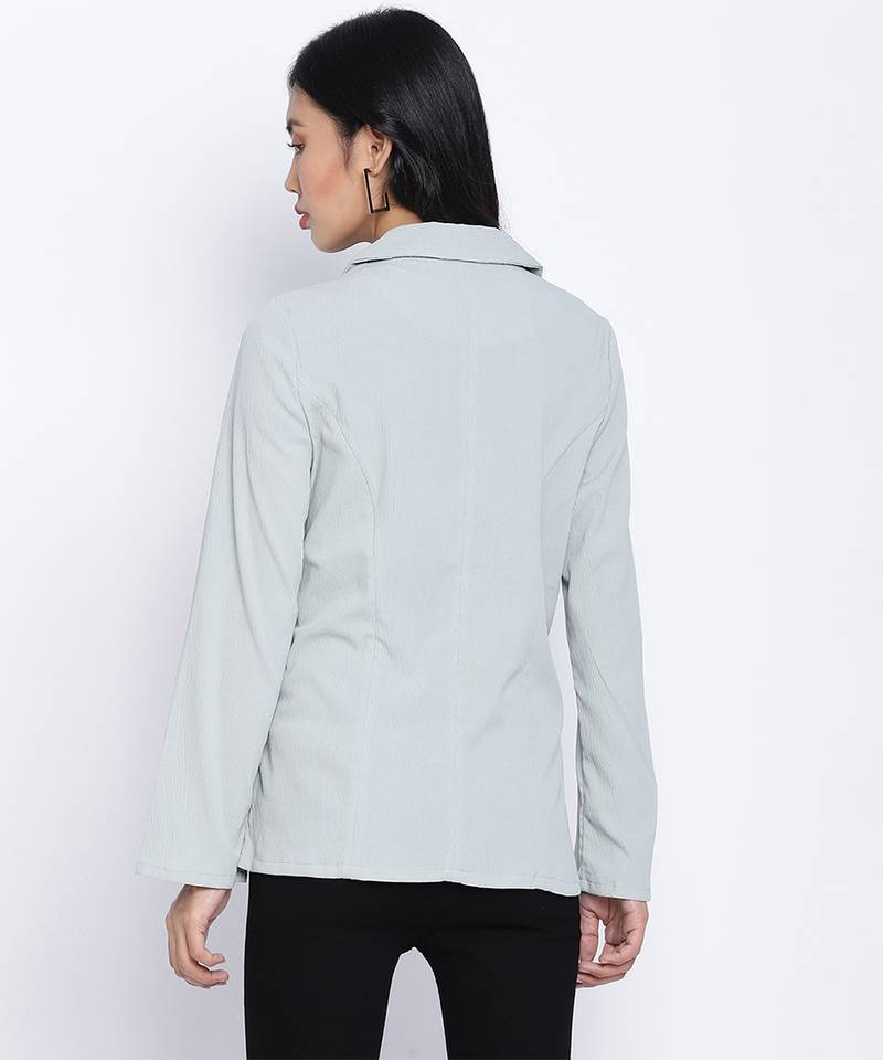 Hot stuff  solid sage green women blazer  jacket