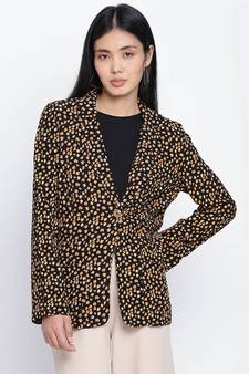 Pomp brown printed women blazer jacket