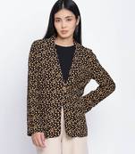 Pomp brown printed women blazer jacket