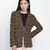 Pomp brown printed women blazer jacket