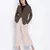 Pomp brown printed women blazer jacket