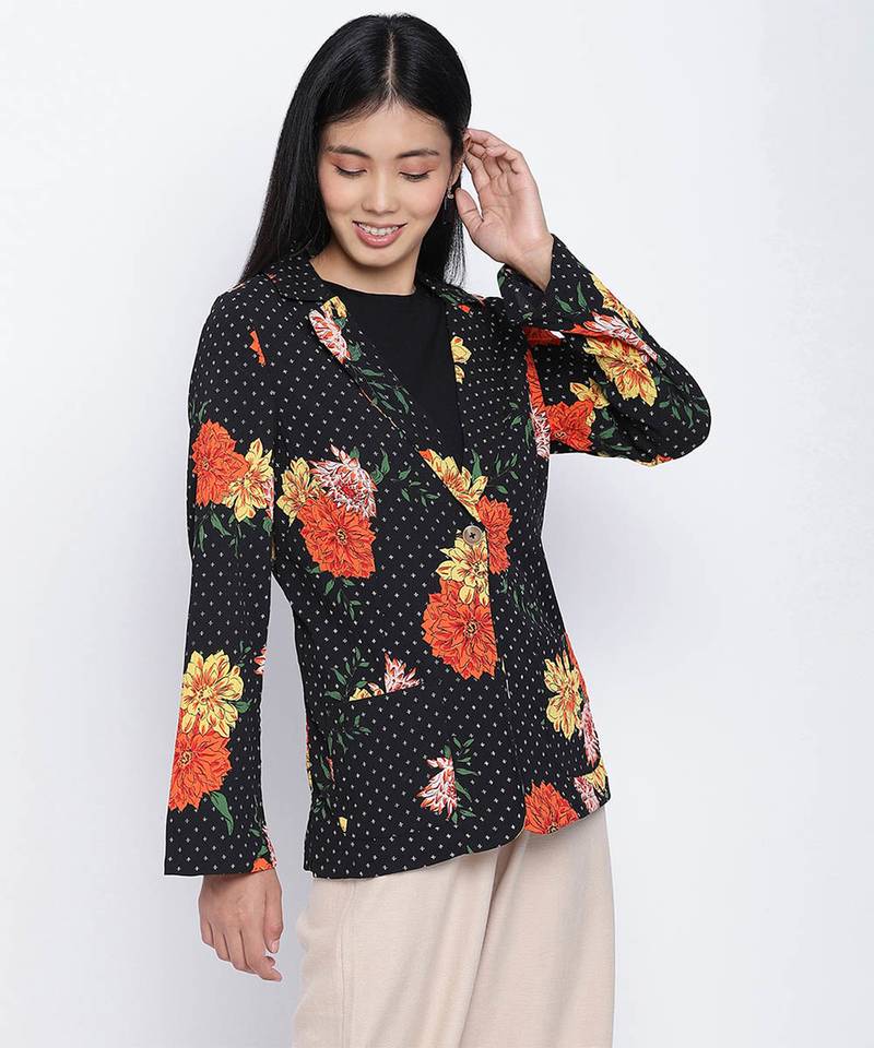 Swanky litz floral print women blazer