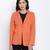 Rara solid orange women blazer jacket
