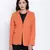 Rara solid orange women blazer jacket