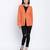Rara solid orange women blazer jacket