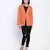Rara solid orange women blazer jacket