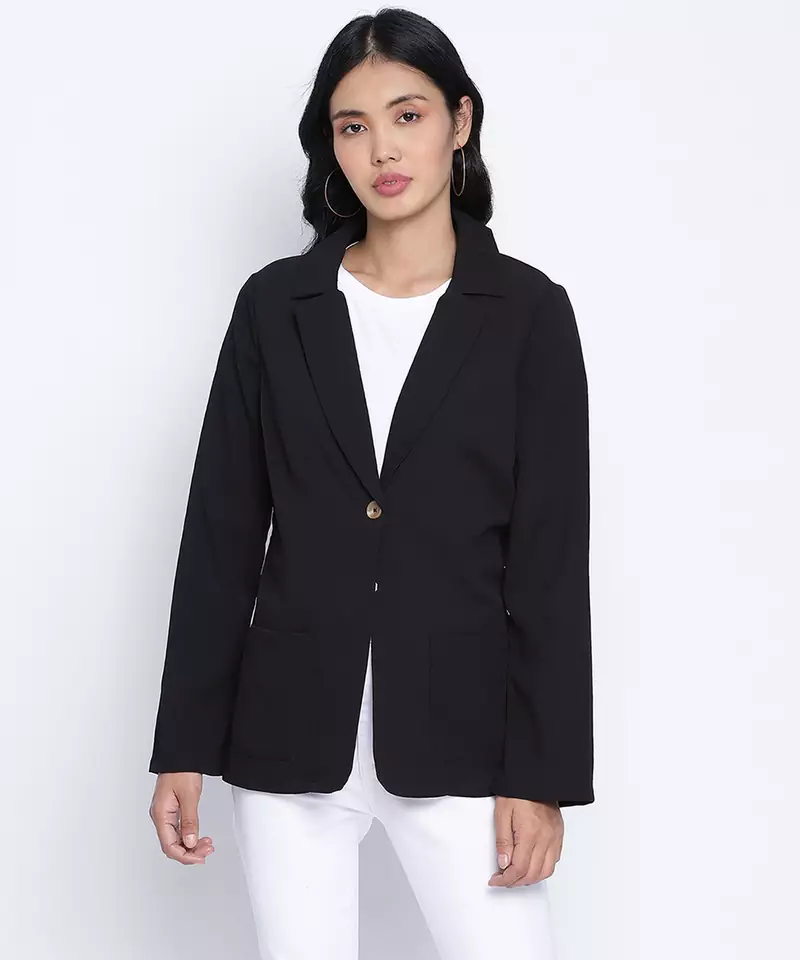 Marvel solid black women blazer jacket