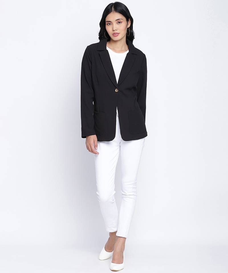 Marvel solid black women blazer jacket