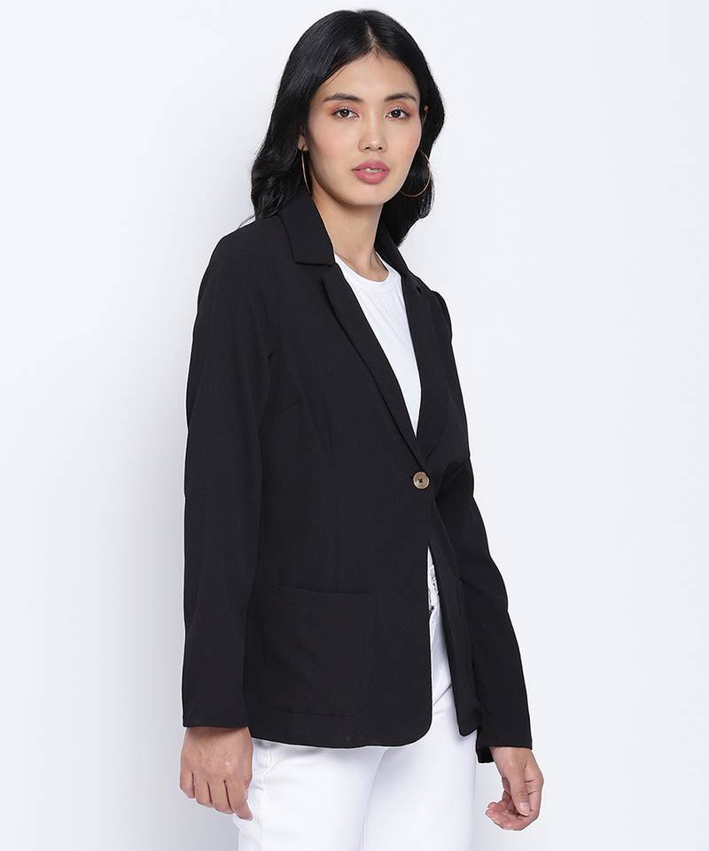 Marvel solid black women blazer jacket