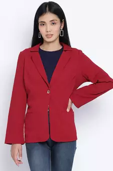 Frump classy maroon women blazer jacket