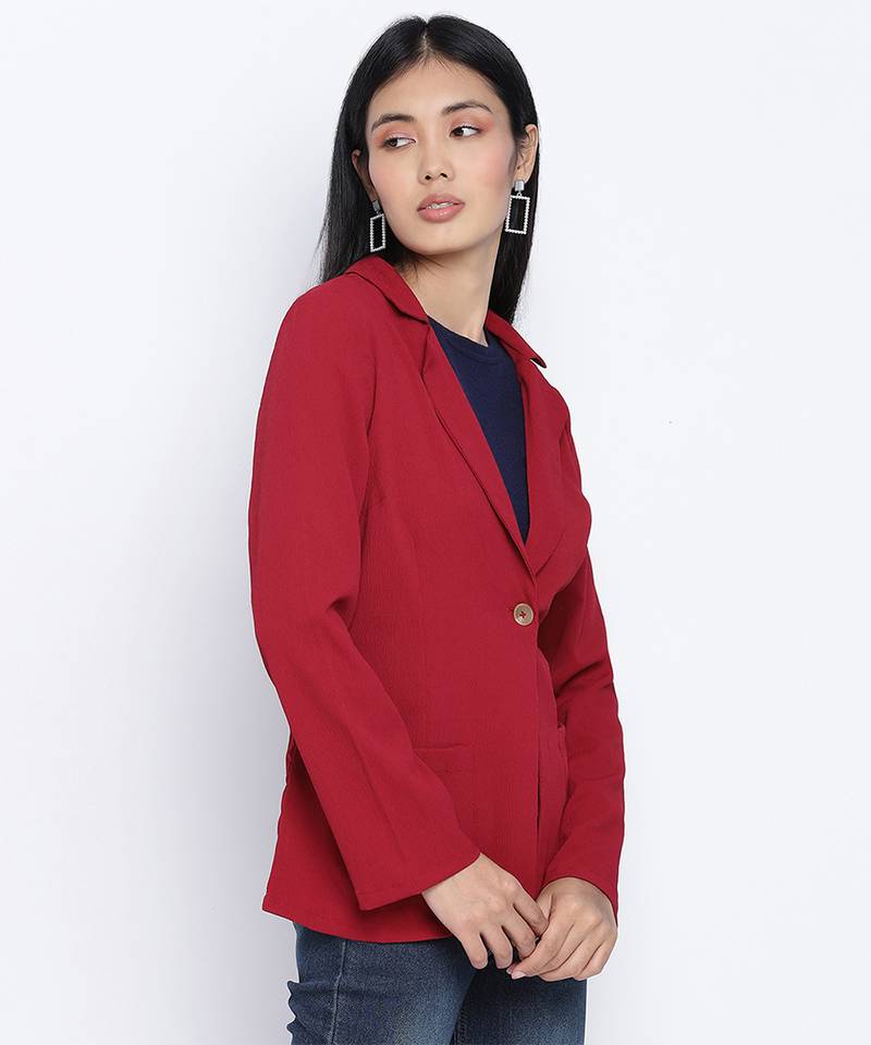 Frump classy maroon women blazer jacket