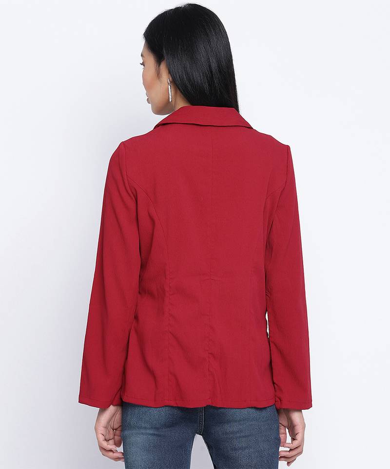 Frump classy maroon women blazer jacket