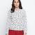 Qalazic white floral print women bomber jacket