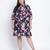 Chic blee muticolor forallic plus size tie knot dress