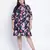 Chic blee muticolor forallic plus size tie knot dress