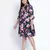 Chic blee muticolor forallic plus size tie knot dress