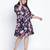 Chic blee muticolor forallic plus size tie knot dress