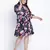 Chic blee muticolor forallic plus size tie knot dress