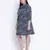 Popper black graphic print plus size tie knot dress