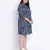 Popper black graphic print plus size tie knot dress
