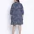 Popper black graphic print plus size tie knot dress