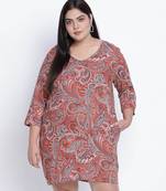 Slaazz orangtic printed plus size dress