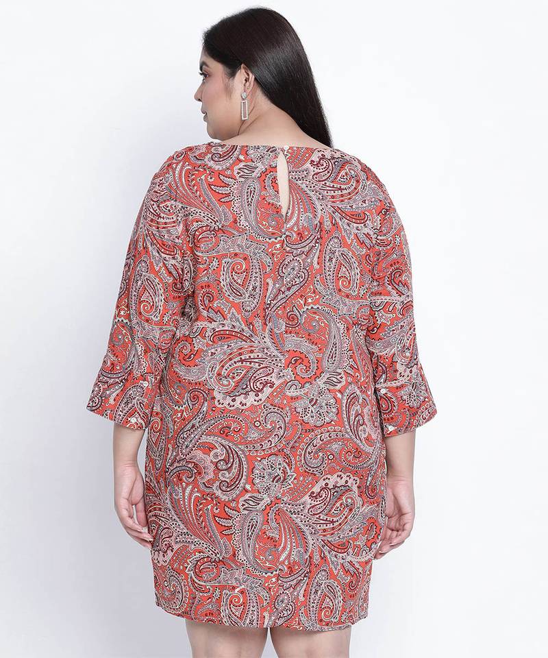 Slaazz orangtic printed plus size dress