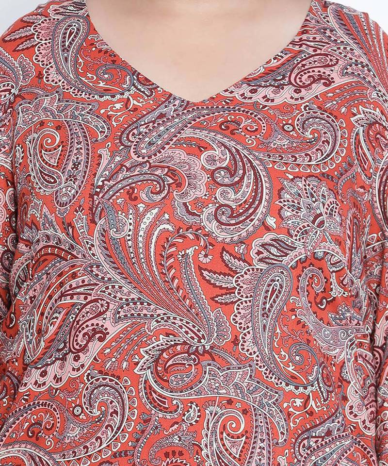 Slaazz orangtic printed plus size dress