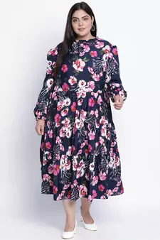 Party hep floral print plus size wpomen dress