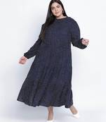 Aaquanic black printed plus size dresss