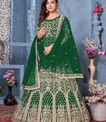 Green embroidered net salwar