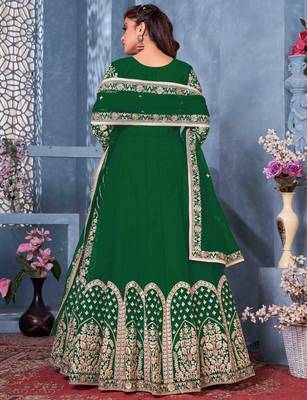 Green embroidered net salwar 3