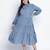 Sea shore aqua blue plus size dress